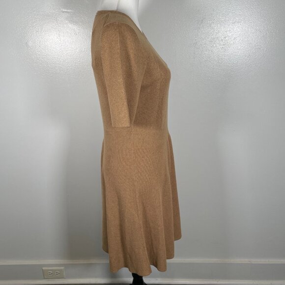 Banana Republic Sweater Dress Womens Medium Brown Knit Short Sleeve Round Neck - Picture 12 of 16